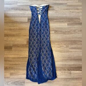 Royal Blue Corset Back Lace Dress
